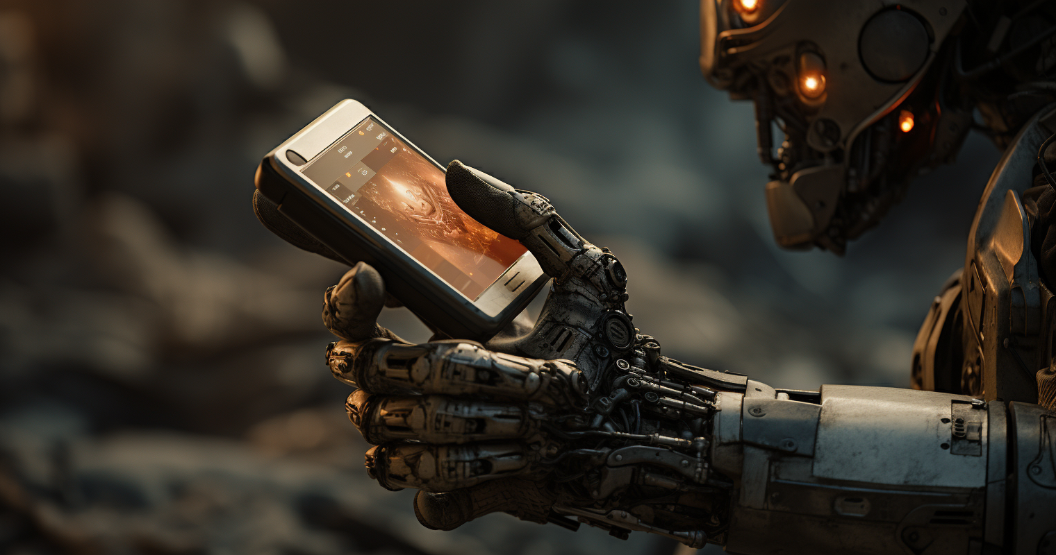 Robot sending an SMS